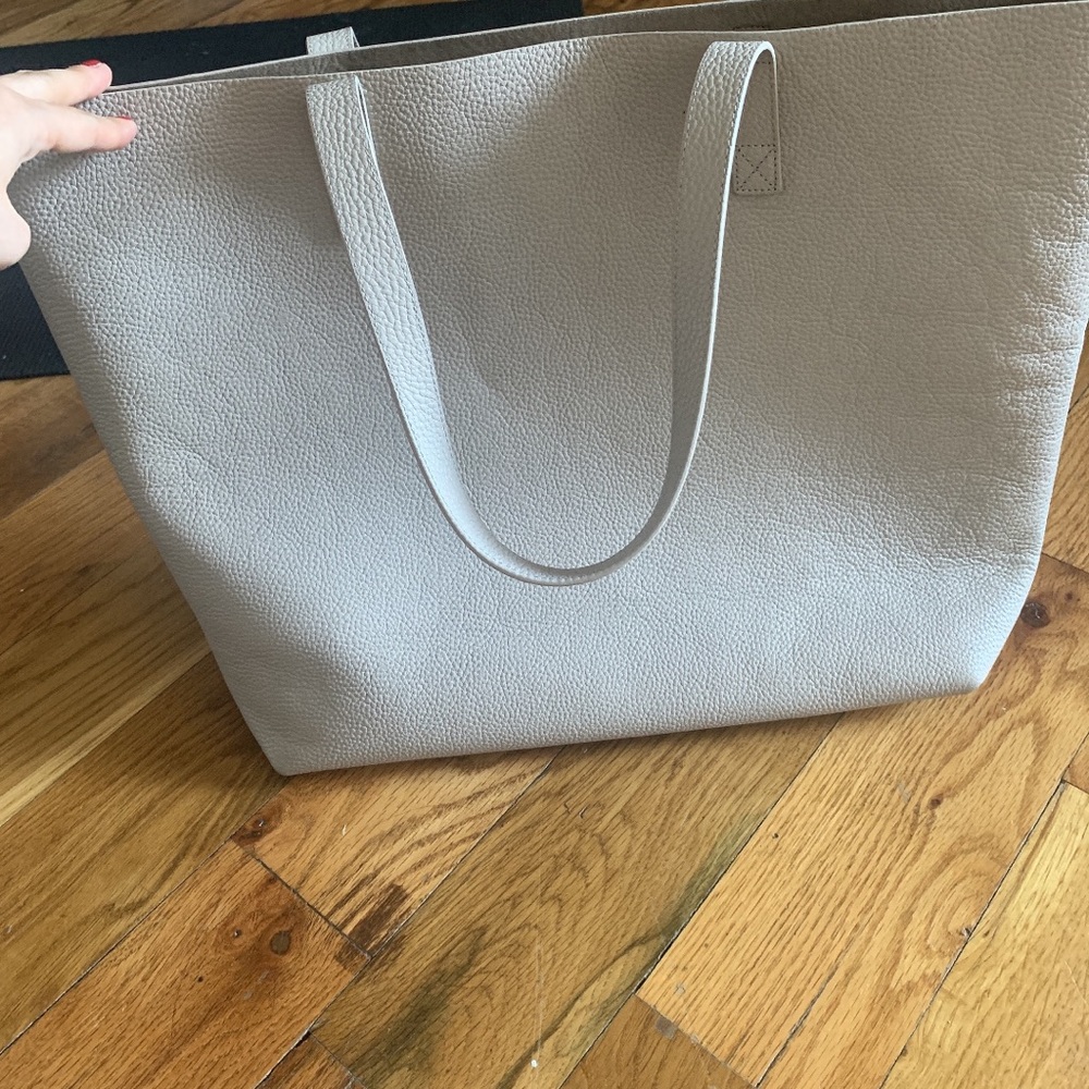Aqua leather tote